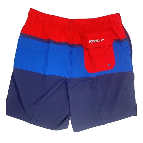 Speedo Men's 4-WAY STRETCH Swim Trunk Mid Length Redondo Stripe 18'' Large - Picture 3 of 16